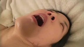 Skinny smooth skin Korean bitch almost faints during masturbation