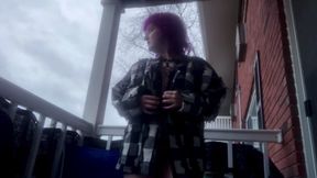 Embarrassed Goth Gives Neighbors a Show