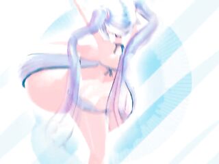 [CG MMD] Hatsune Miku Breast Expansion Dance From Behind by Silo9