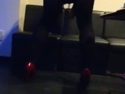 Japanese crossdresser in high-heel red