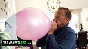 River Lynn Gets Her Pussy Smashed While Trying To Hold The Moan In Front Of Step Dad TeamSkeet