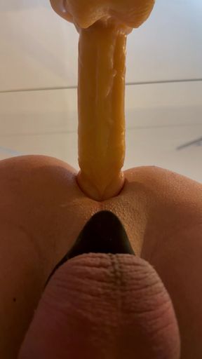 Anal pleasure with dildo