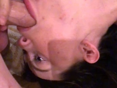 Small tit GF gives POV blowjob on my denim