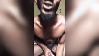 Enormous BIG BLACK COCK milking stiff