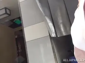 Stunning Japanese milf Eri Hosaka rides cock getting cum on tits