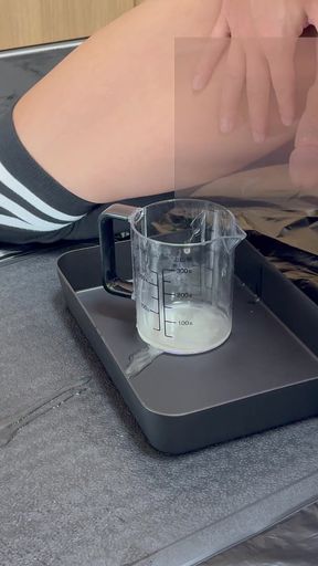 Crossdressing and Ejaculating Into a Measuring Cup