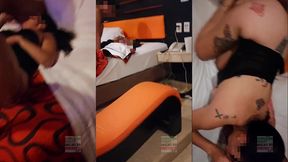 trio cuckold con una milf mega caliente, le da miedo que la reconozcan pero que tal mega ensartada tragando verga y con mil tatuajes