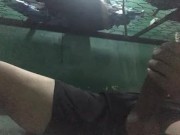 young latin stepdad home alone- using oil