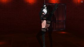 3D HENTAI Tied up 2B gets cum in pussy and orgasm