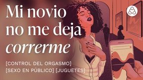 Mi novio controla mi orgasmo con vibrador remoto en p�blico