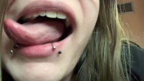 Giantess Marci Tongue Twirling Tiny Tease