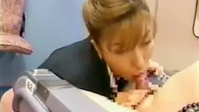 Japanese Stewardess Sucking Cock