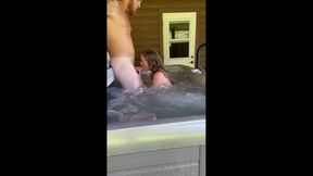 Cabin Outdoor Dirty Blonde Petite First Time Hot Tub Sex Full Tape