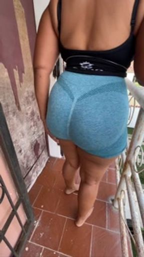 I leave the gym and my neighbor comes over to put lotion on me and we end up having hard sex