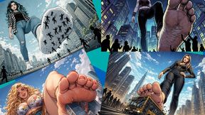 Giantess City Crusher: Massive Feet Stomp and Destroy Underfoot