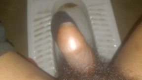 Handjob in bathroom