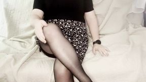 Trans Girl in Sheer Pantyhose JOI