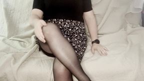 Trans Girl in Sheer Pantyhose JOI