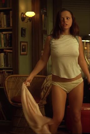 Christina Ricci shows off her sexy underwear in a solo pokie session