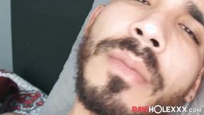 ”Big dicked bushy Latino Lonesome Leon looks amazing while masturbating”
