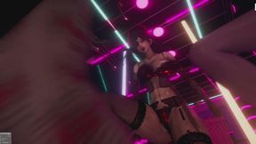 b023 Three women whipping human slaves in pov