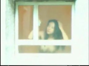 Lucky man filmed naked Asian babe through the window