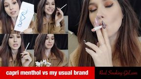 Capri Menthols Versus My Usual Brand