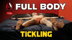 Ticklish Cute Brunette Luna Tied spread?eagle on the bed, Tied Up and Tickled | Intense Feet Tickling and Armpits Tickle | 720p
