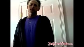Hung amateur dude jerks off and sprays cum on his buddy