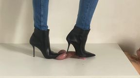 Lady Latisha - Saint Laurent Stiletto Booties - Trampling Bootjob - closeup