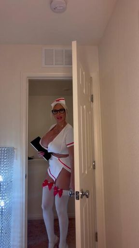 Nurse Barbie here to check u out and titty fuck ur huge cock ! Cums with cum countdown