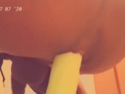Transgirl rides dildo