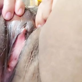 Masturbating, fingering my mature hairy pussy to get my panty going to Mr. Bill soaked