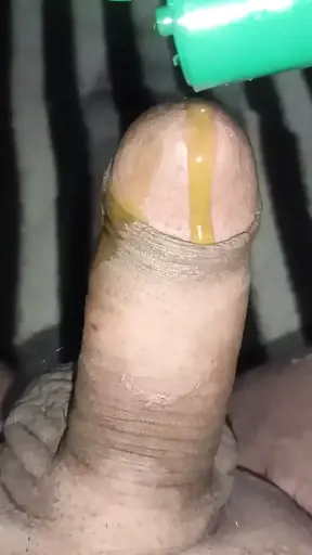 Indian Shemale Oil in Dick