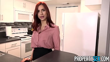 Hot redhead real estate agent rides her new boss