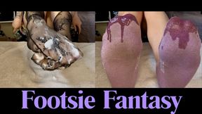 Footsie with socks oil and lotion