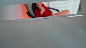 Stepson caught his stepmom masturbating then fucked her and powerfully cum on her tits