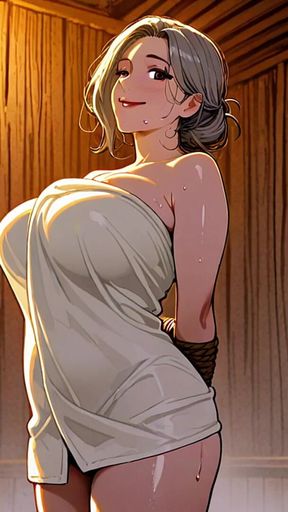 Sexy Sauna MILF and GILF Cartoon Porn