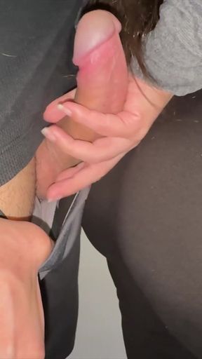 Big-assed Woman Grabs Stranger's Dick