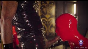 Latex & Bondage II - TS Gray Perrier Submits in Full Latex to Mickey Mod - Full of Spit, Deepthroating, Slapping, Flogging, Sucking, Anal Fucking, Cum....