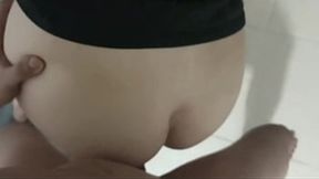 I satisfy my stepsister's desire to fuck her rough on the balcony - I cum in her mouth