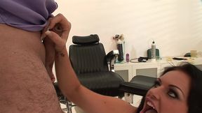 kerry louise and emma butt help out the asian doctor by taking turns with cock and strapon in the ass