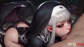 this sexy, depraved nun revealed her true colors. she fucked my cock wildly![ai]