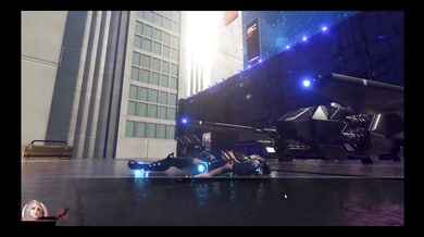 Voluptuous silver-haired heroine stars in a futuristic hentai game episode