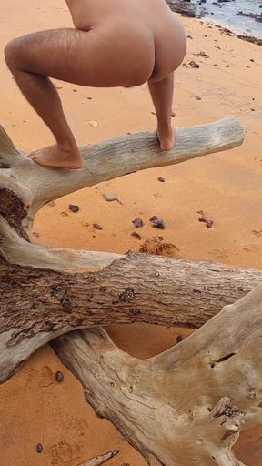 Ladysilva Naked on a Deserted Beach with a Lot of Horny Ass