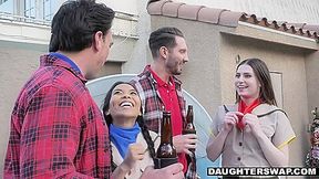 Old-ass Chick Scouts Switch Stepdads For A Sec