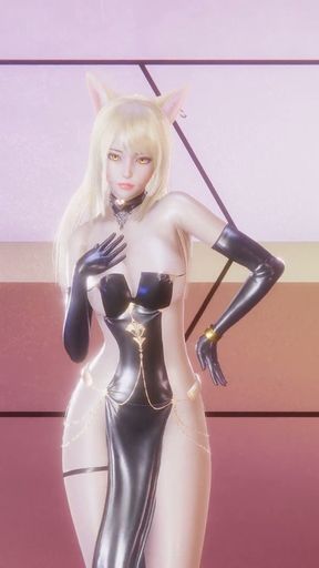 Mmd Hyo Min - Nice Body Ahri Sexy Striptease League of Legends Hentai Uncensored 4K 60fps