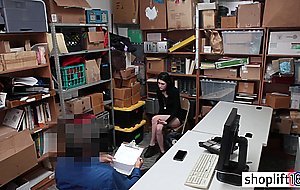 Skinny teen banged by a bad LP officer in his office
