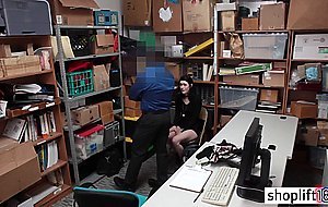 Skinny teen banged by a bad LP officer in his office