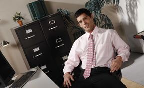 Spicy men fuck in an empty office after nice oral foreplay